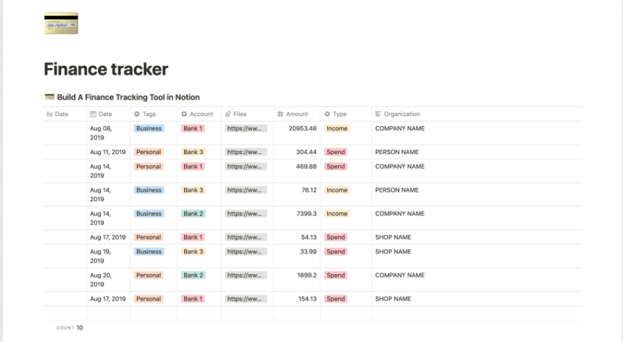 9 Ready to use Notion Finance Templates